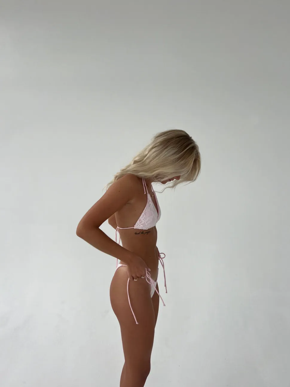 Amara blonde bikini - Lyserød/hvid