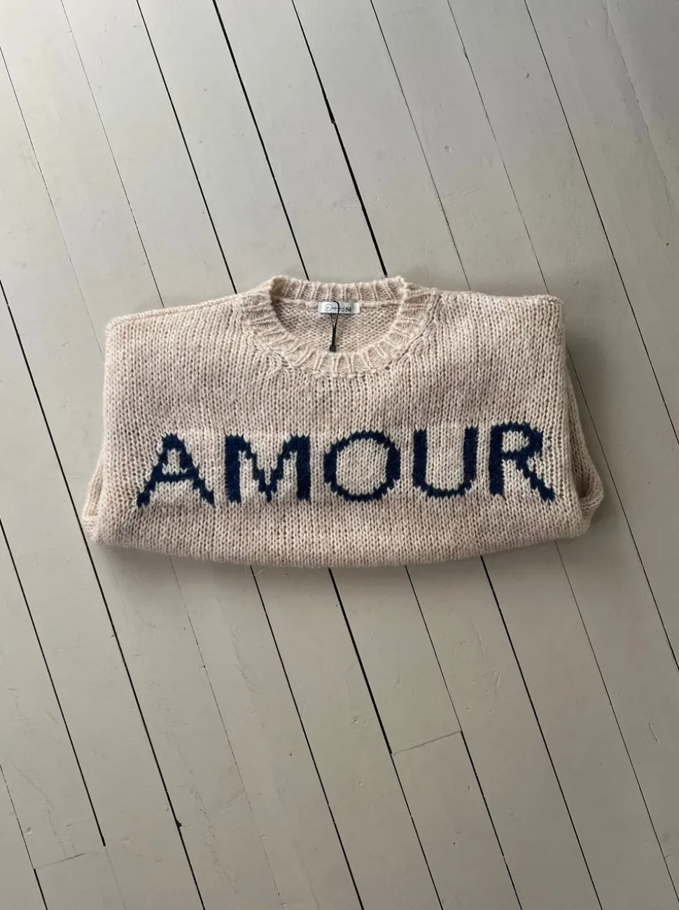 Amour striktrøje - Beige