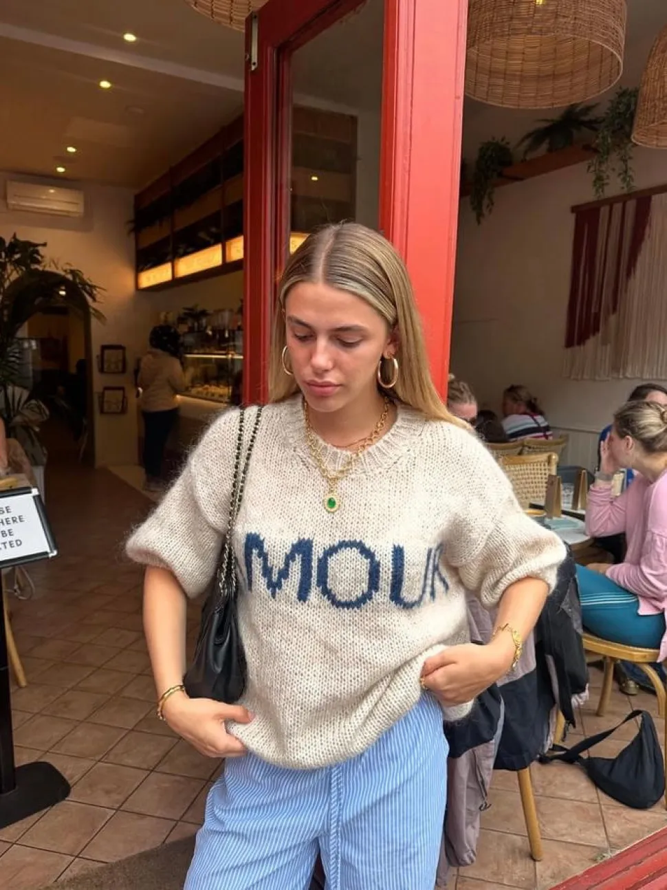 Amour striktrøje - Beige