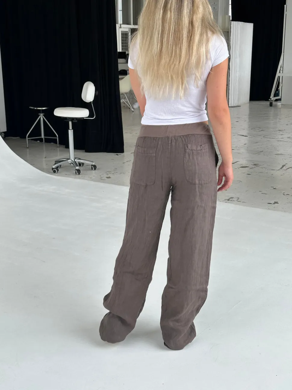 Angel hør bukser - brun