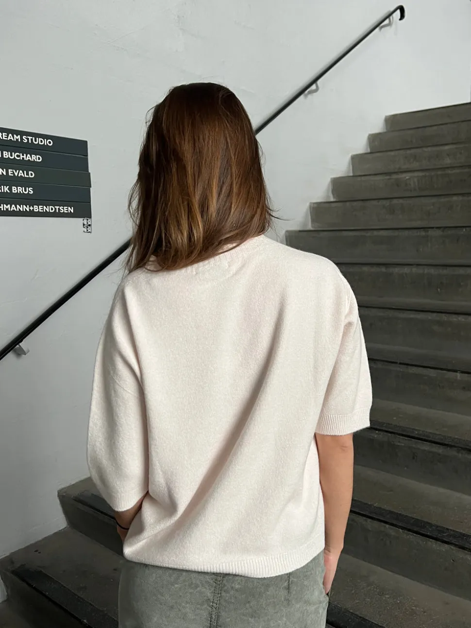 Arabella strikket t-shirt - Beige