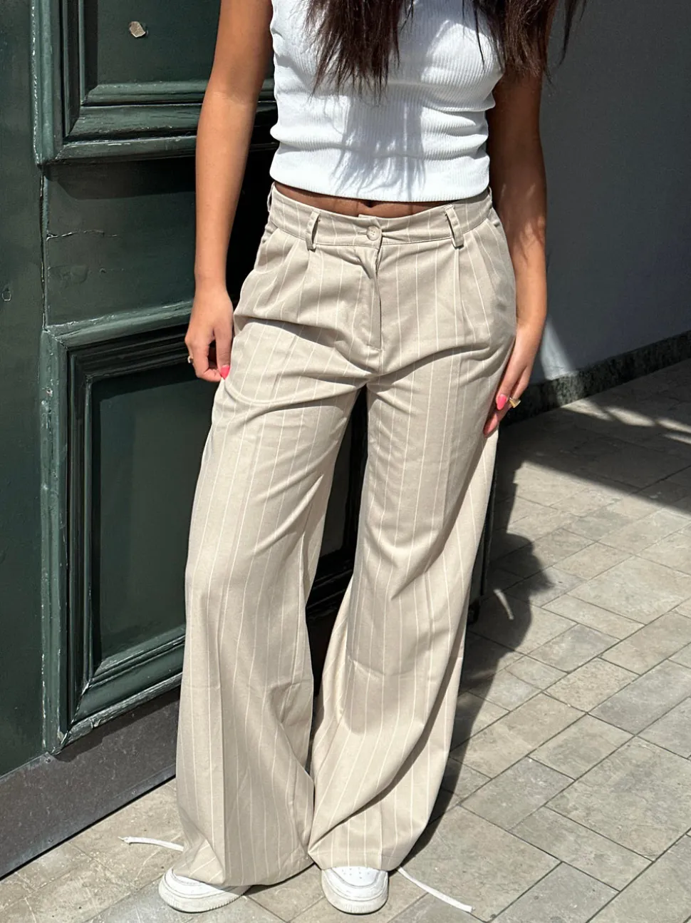 Arlette suit bukser - Beige stribet