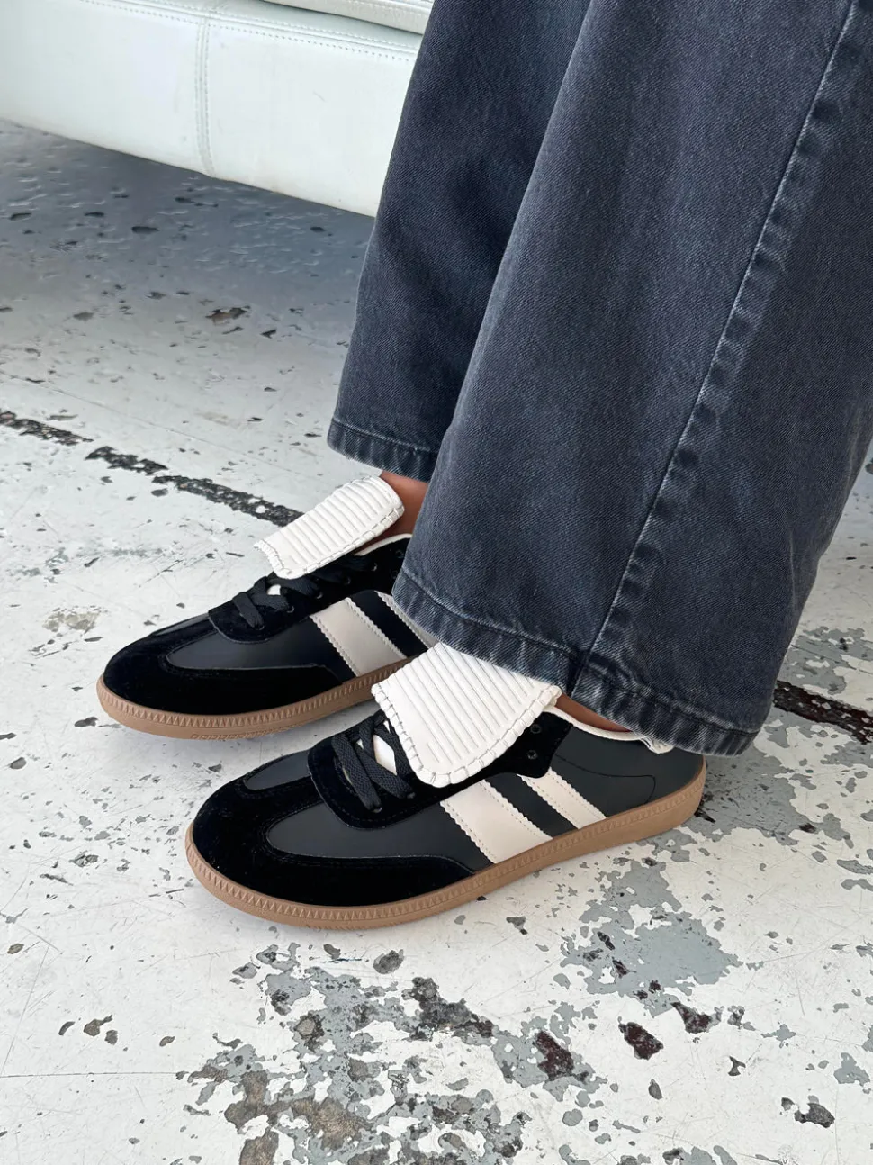 Astana sneakers med kappe - Sort