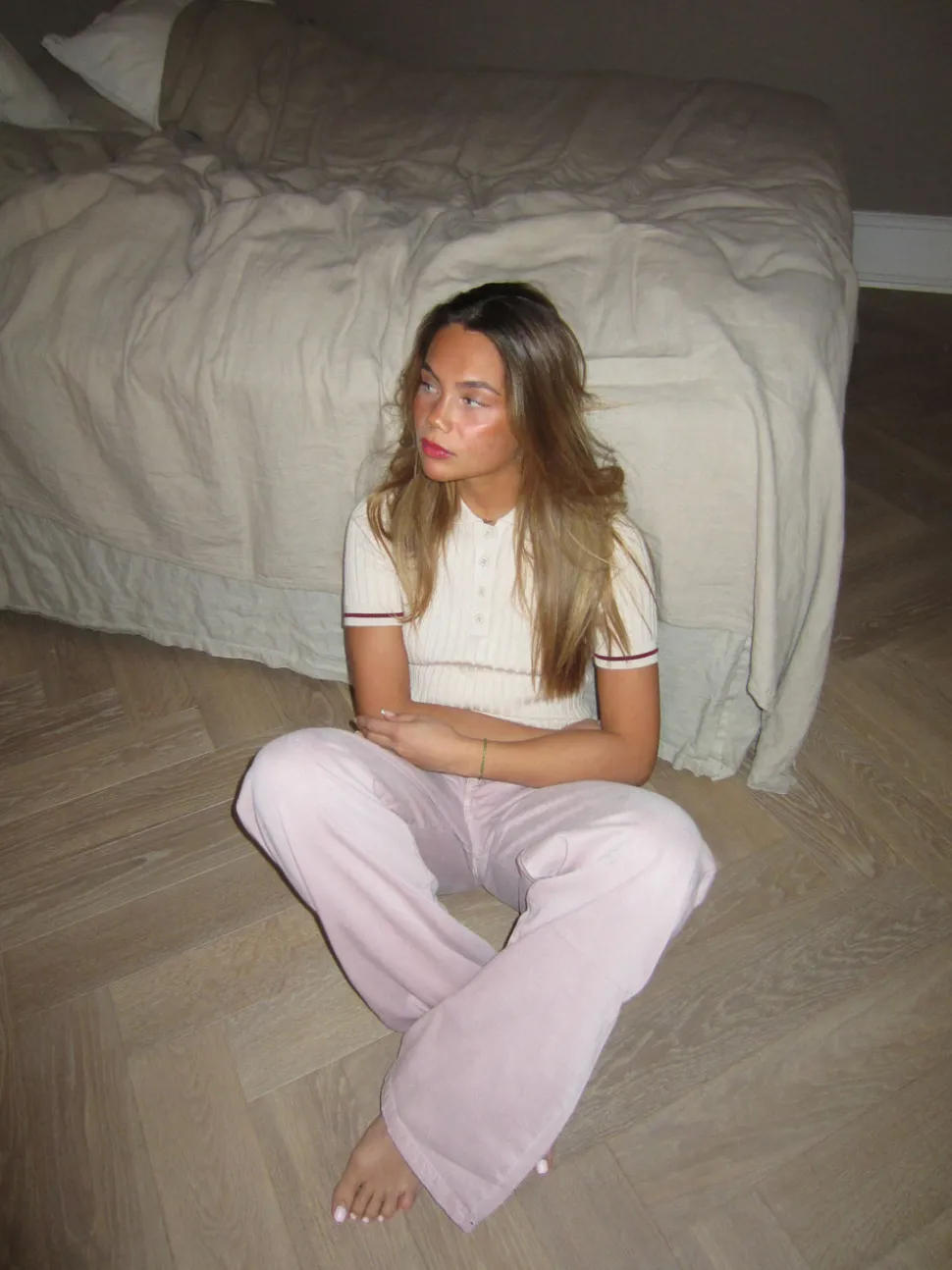 Audrey jeans - Støvet lyserød
