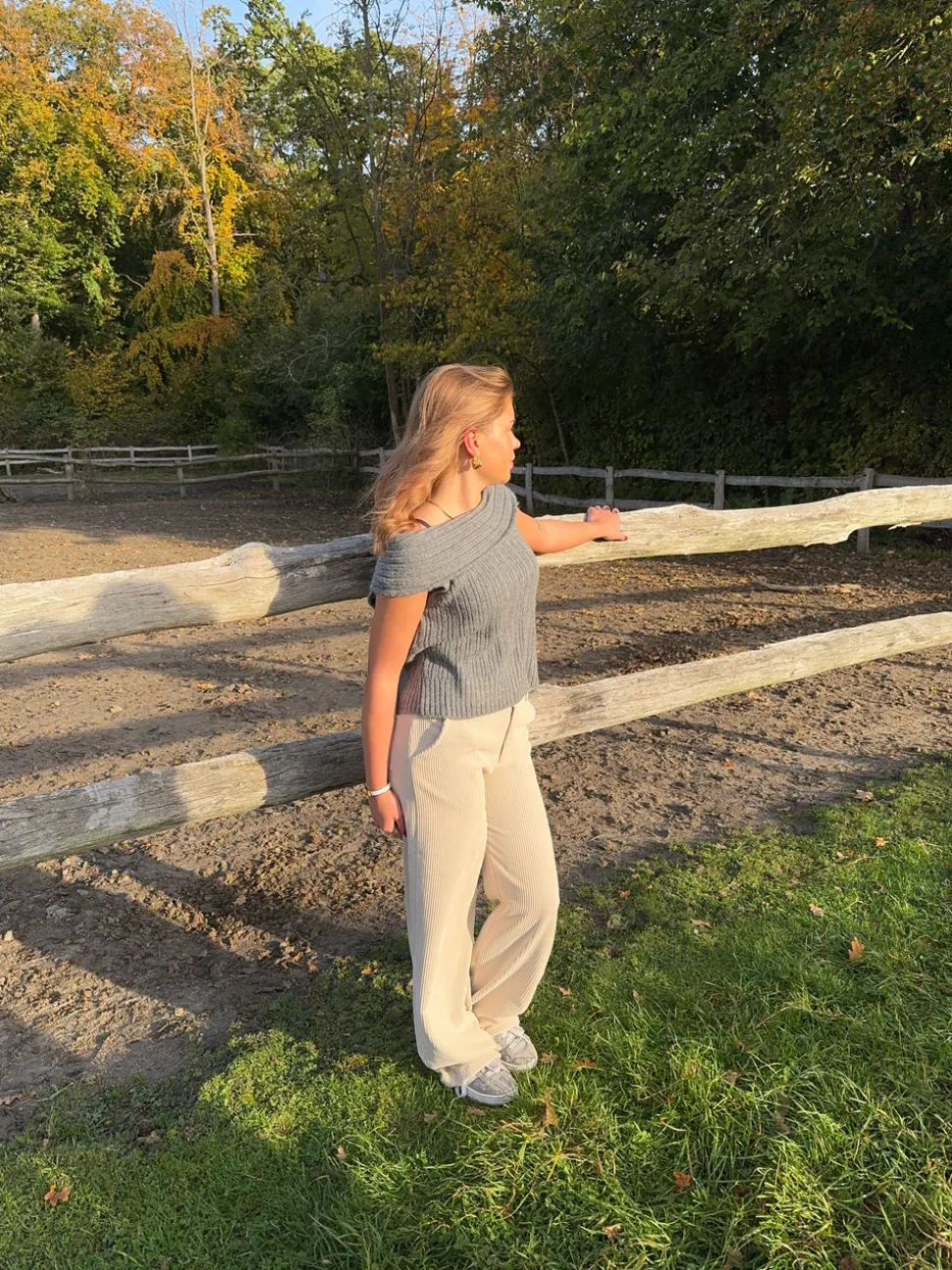 Betsy baggy fløjlsbukser - Off white