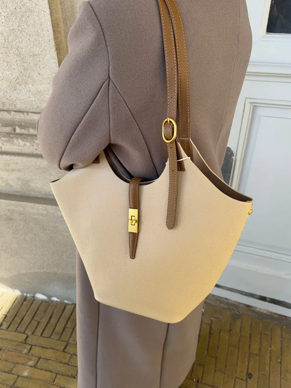Brasília skuldertaske - Beige