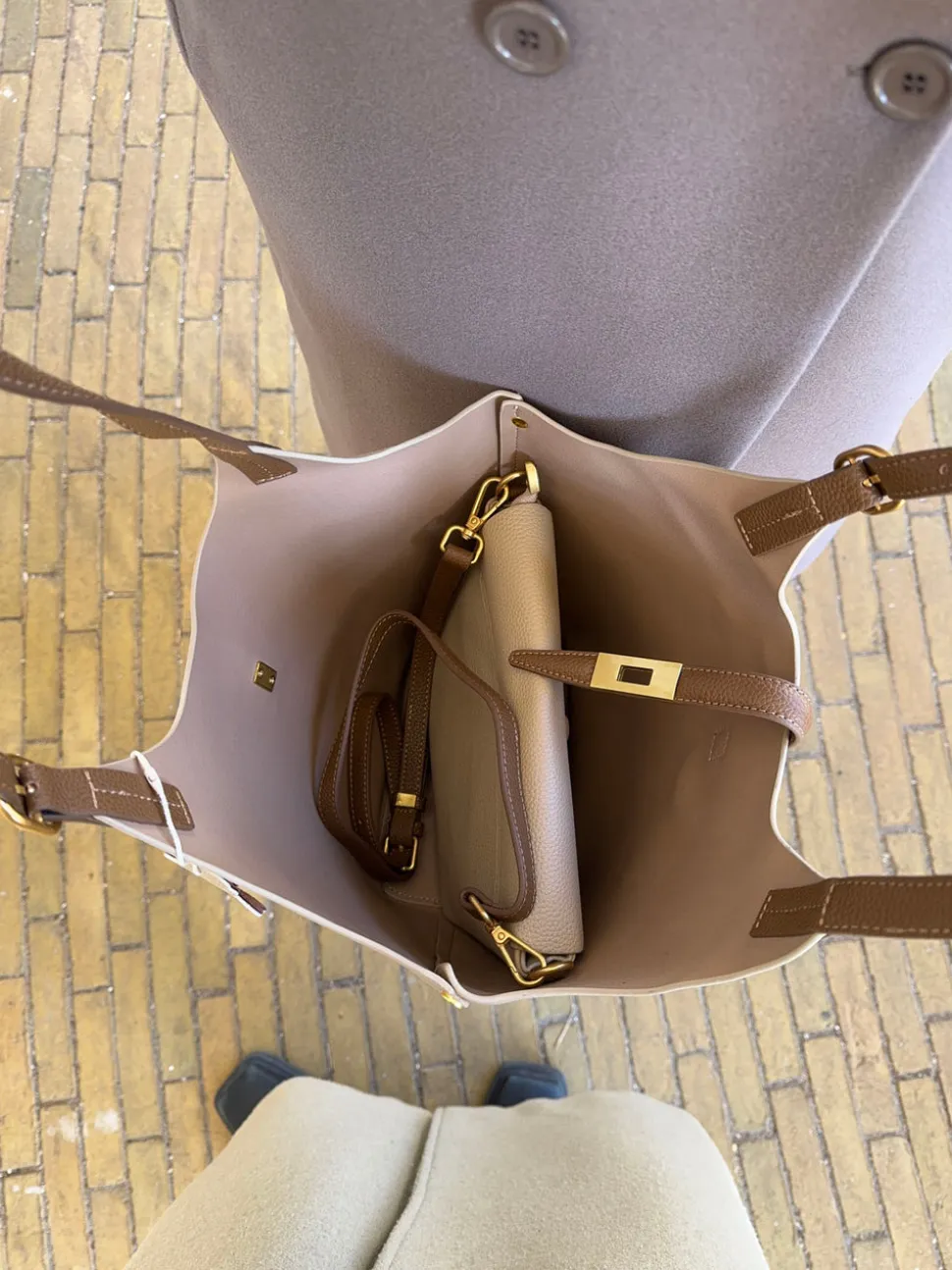 Brasília skuldertaske - Beige