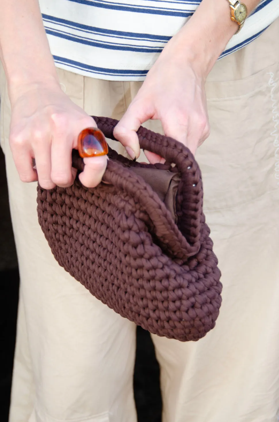 Calia hæklet clutch - Brun