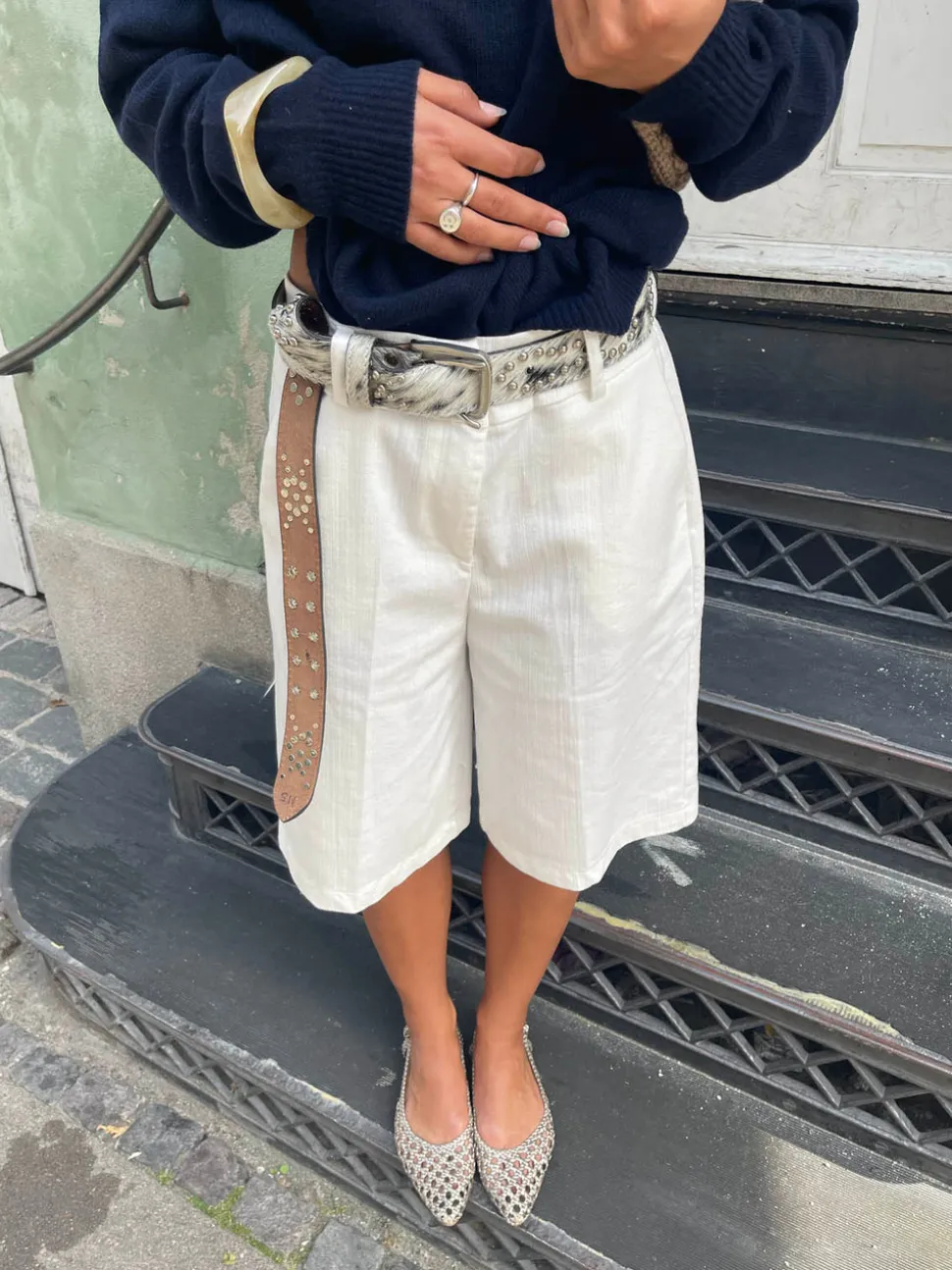 Cilena bermudashorts - Hvid