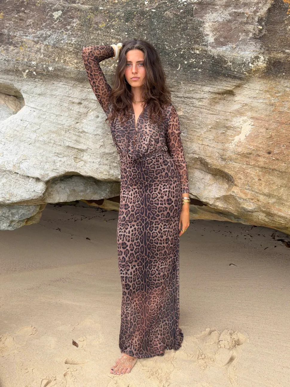 Colua kjole i leopard print - Brun