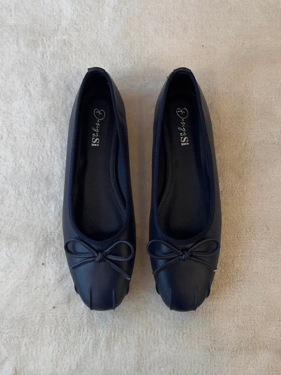 Eline ballerinaer med detaljer - Mørk Navy
