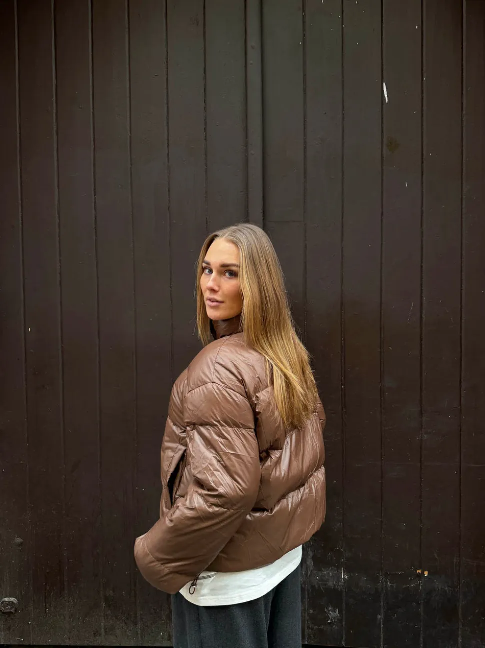 Elin pufferjakke - Brun