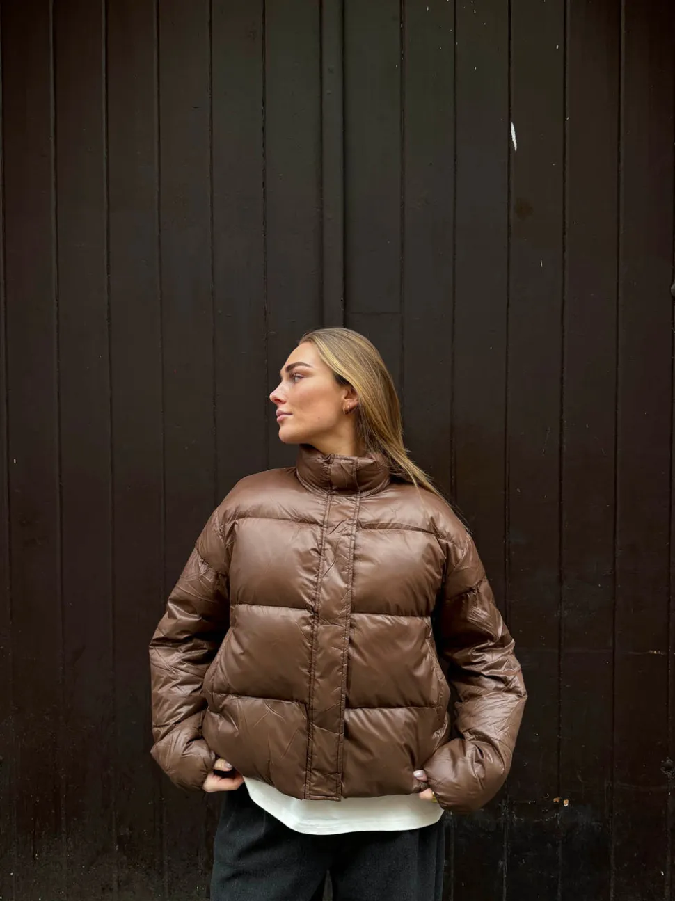 Elin pufferjakke - Brun