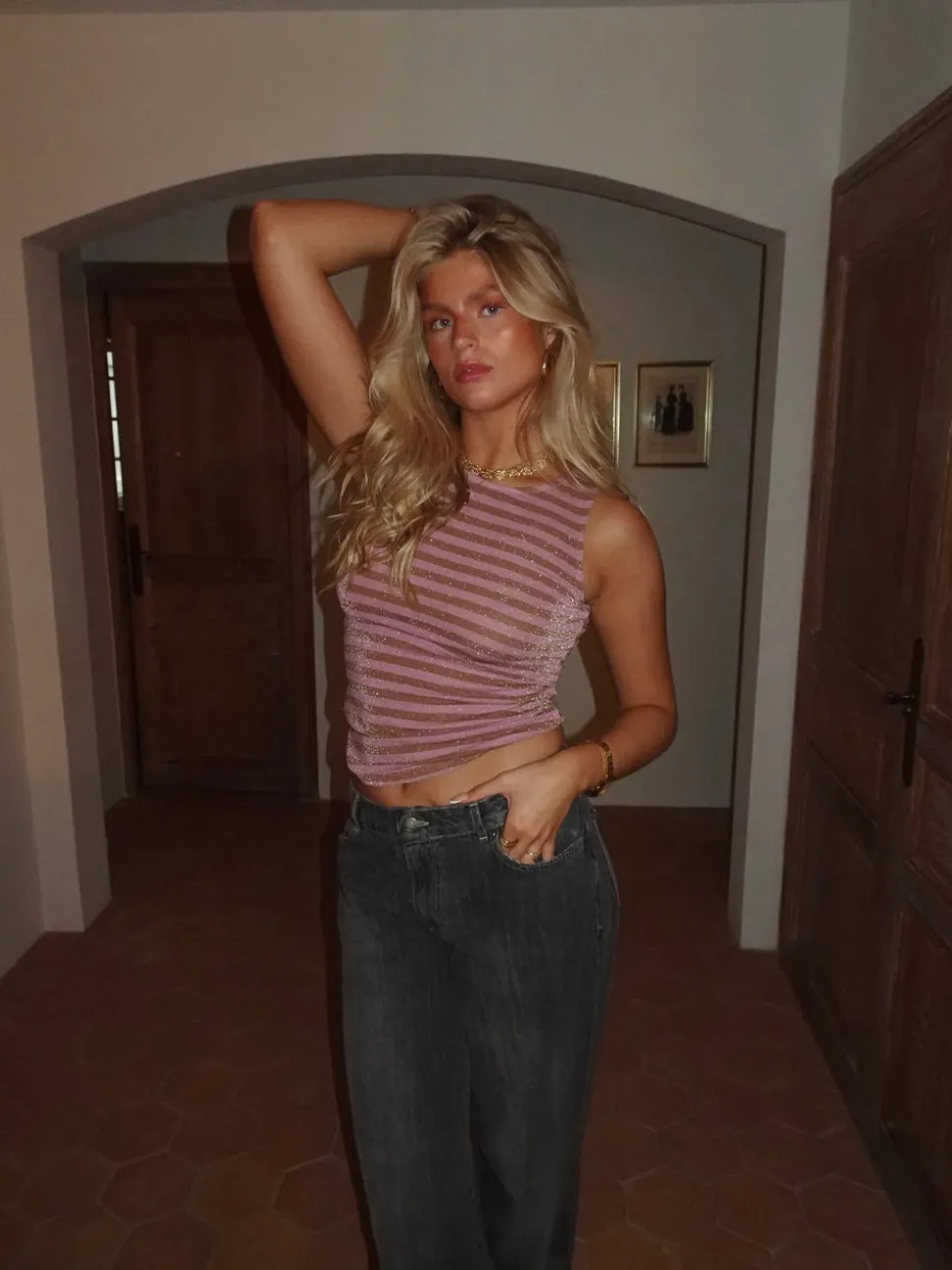 Emmeline glimmertop - Lilla
