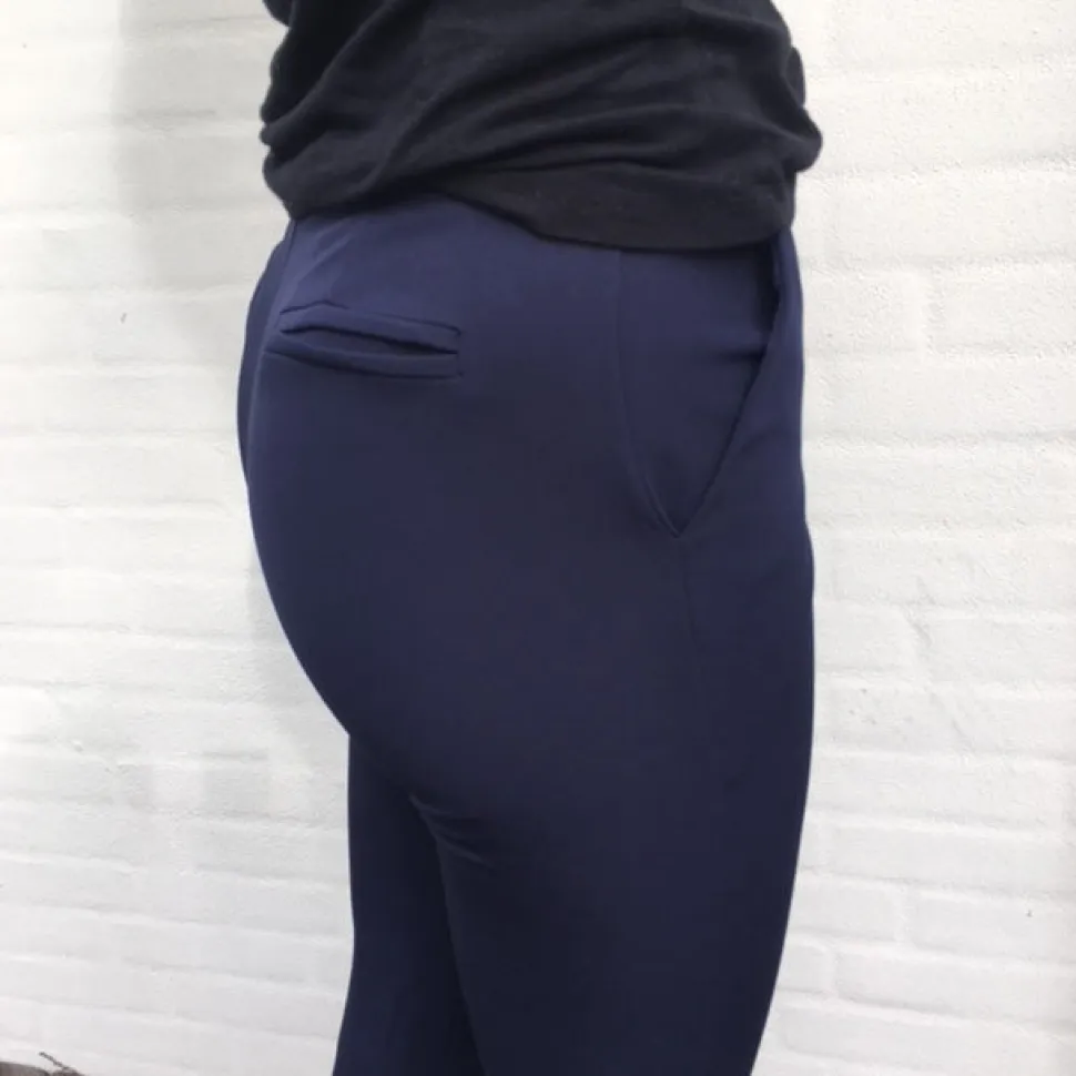 Flare bukser navy med lommer