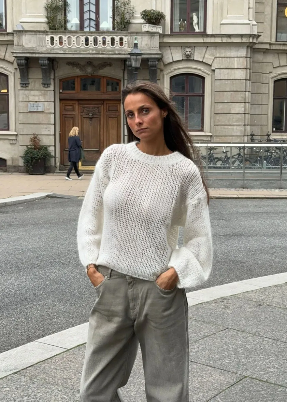 Ina striktrøje - Hvid