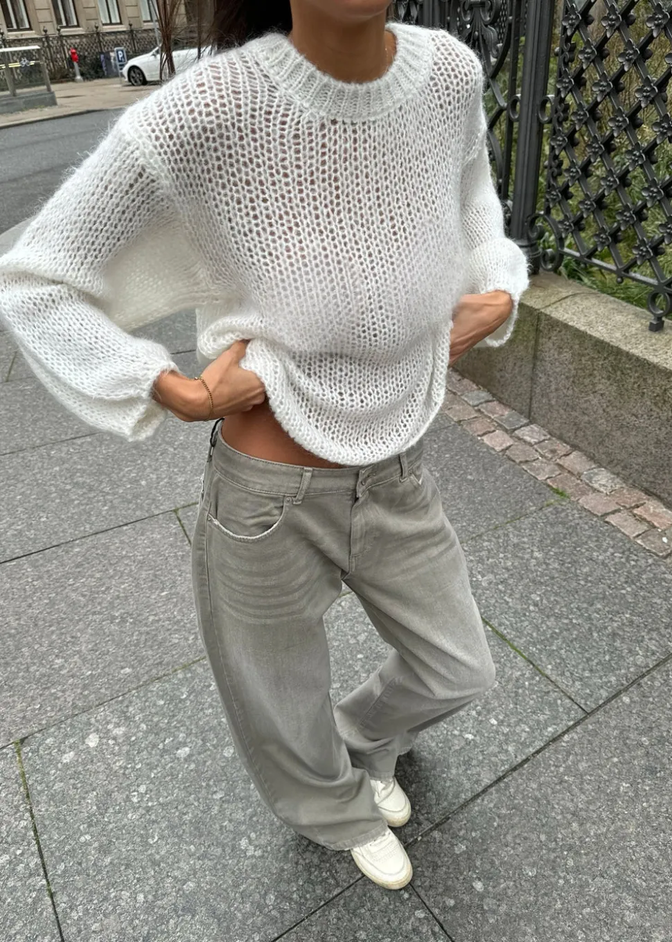 Ina striktrøje - Hvid
