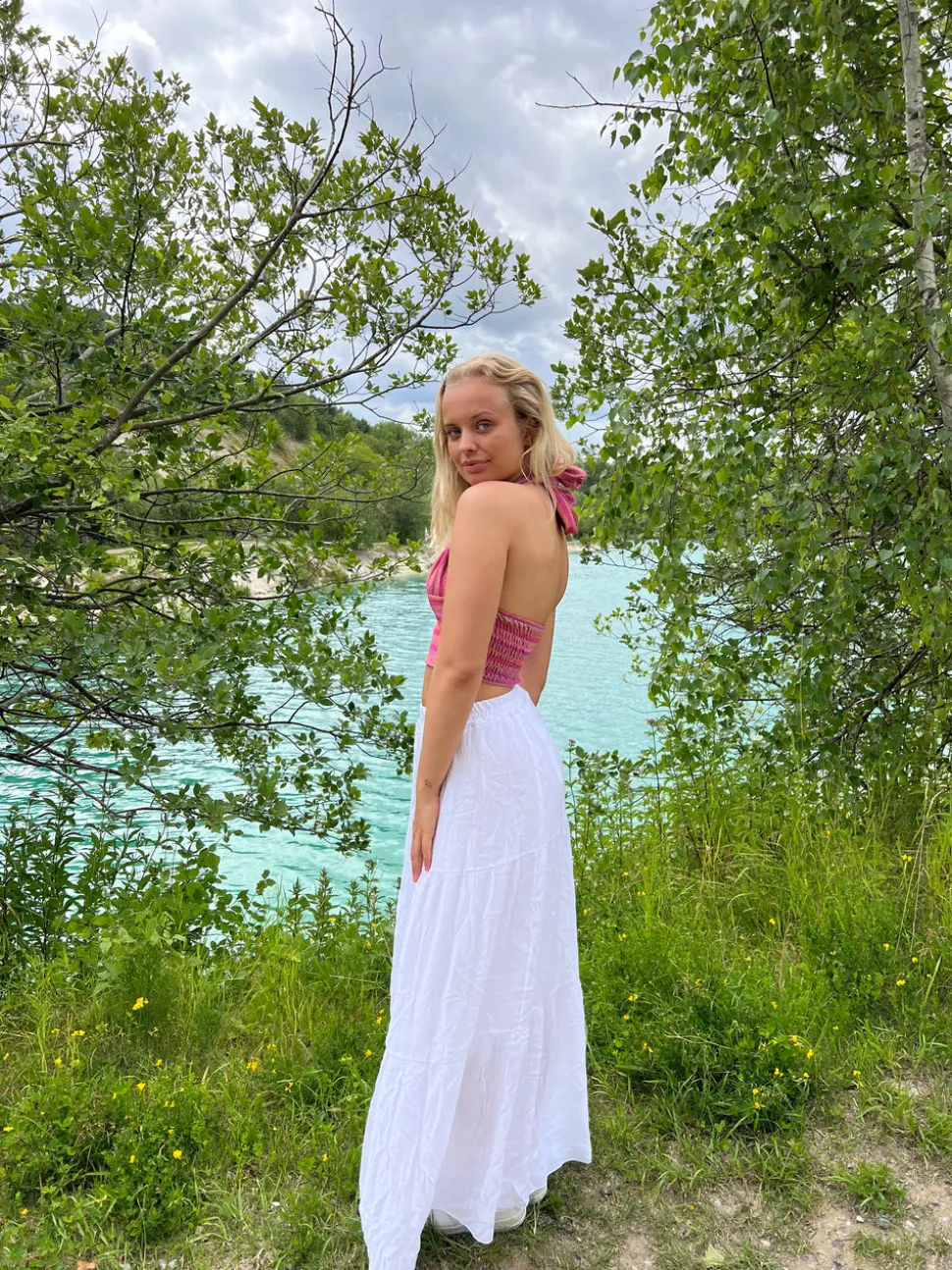 Kiera lang nederdel - Hvid
