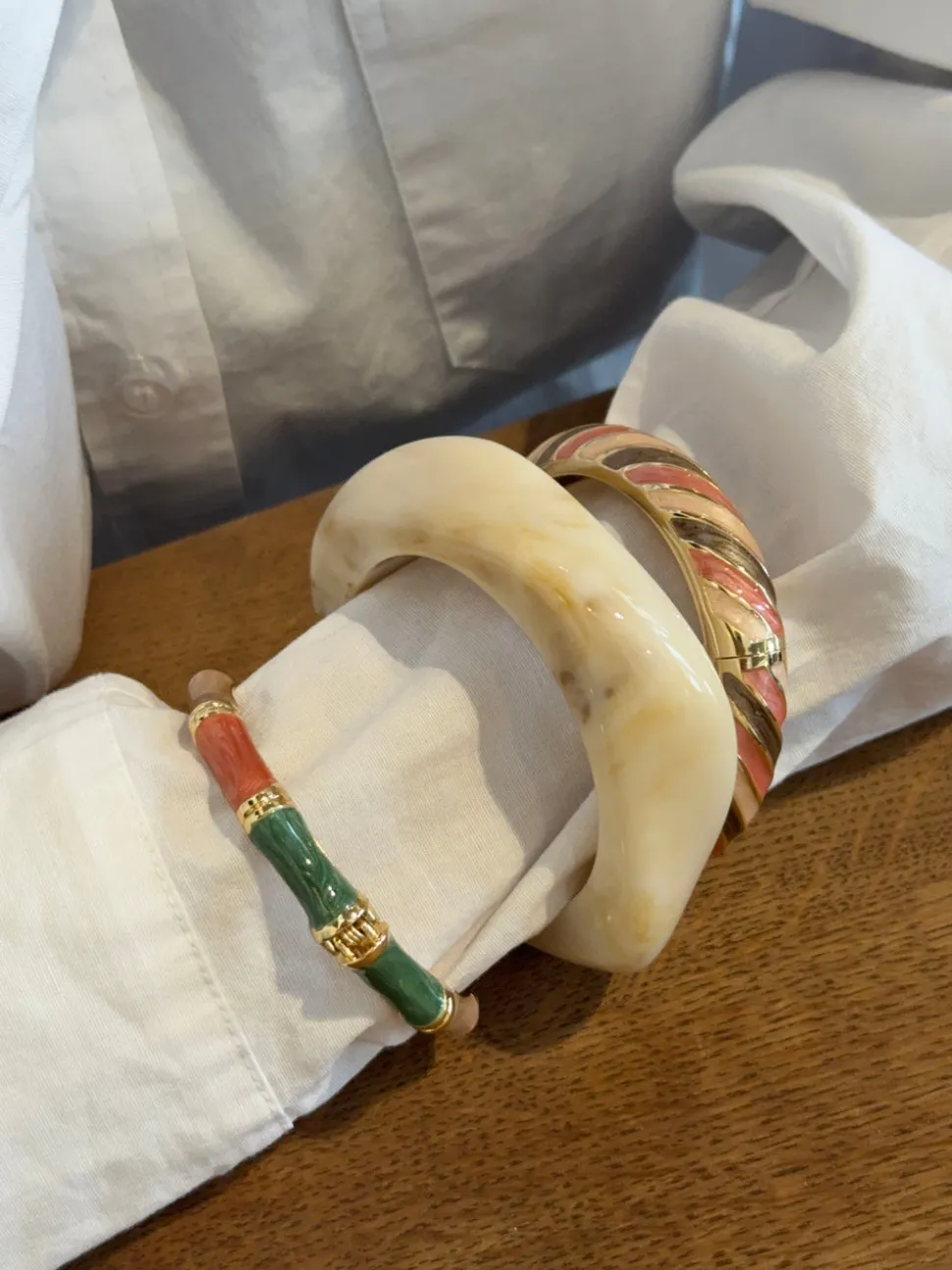 Lykke chunky armbånd - Cream hvid
