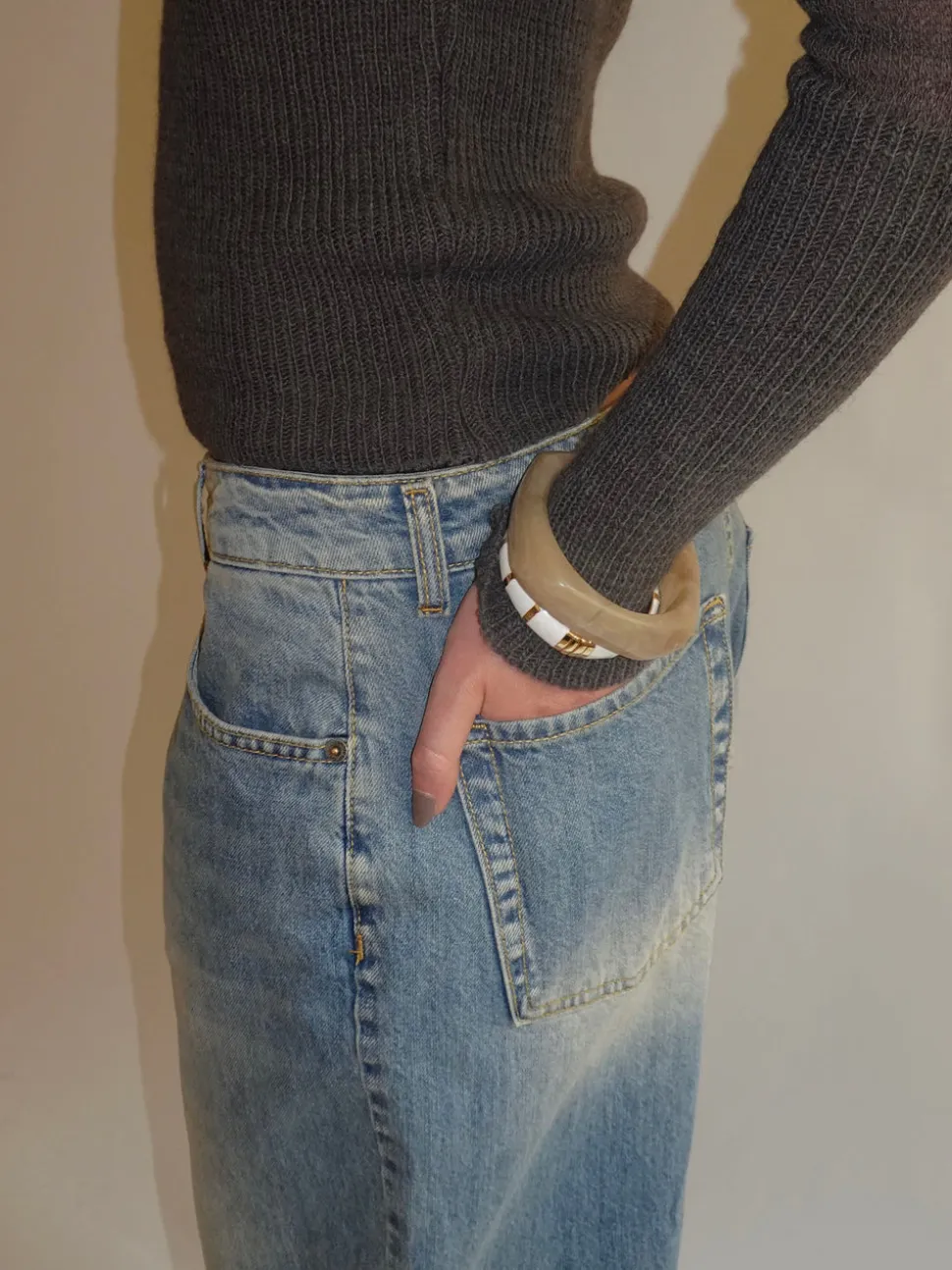 Lykke chunky armbånd - Honningfarvet