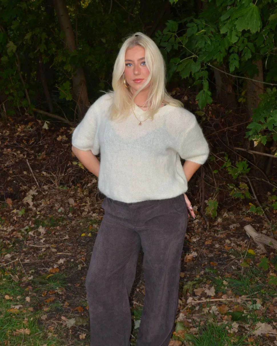 Rancy strikket mohair t-shirt - Off white