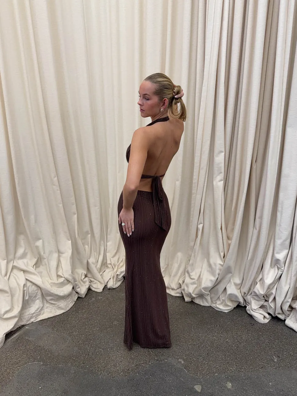 Sotina kjole med glitter - Brun