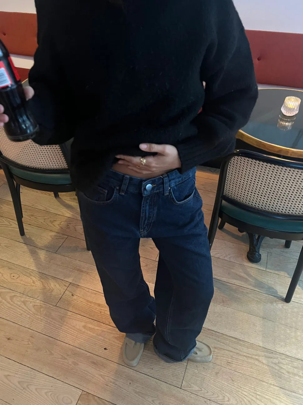 Star jeans med rød stjerne - Mørk denim