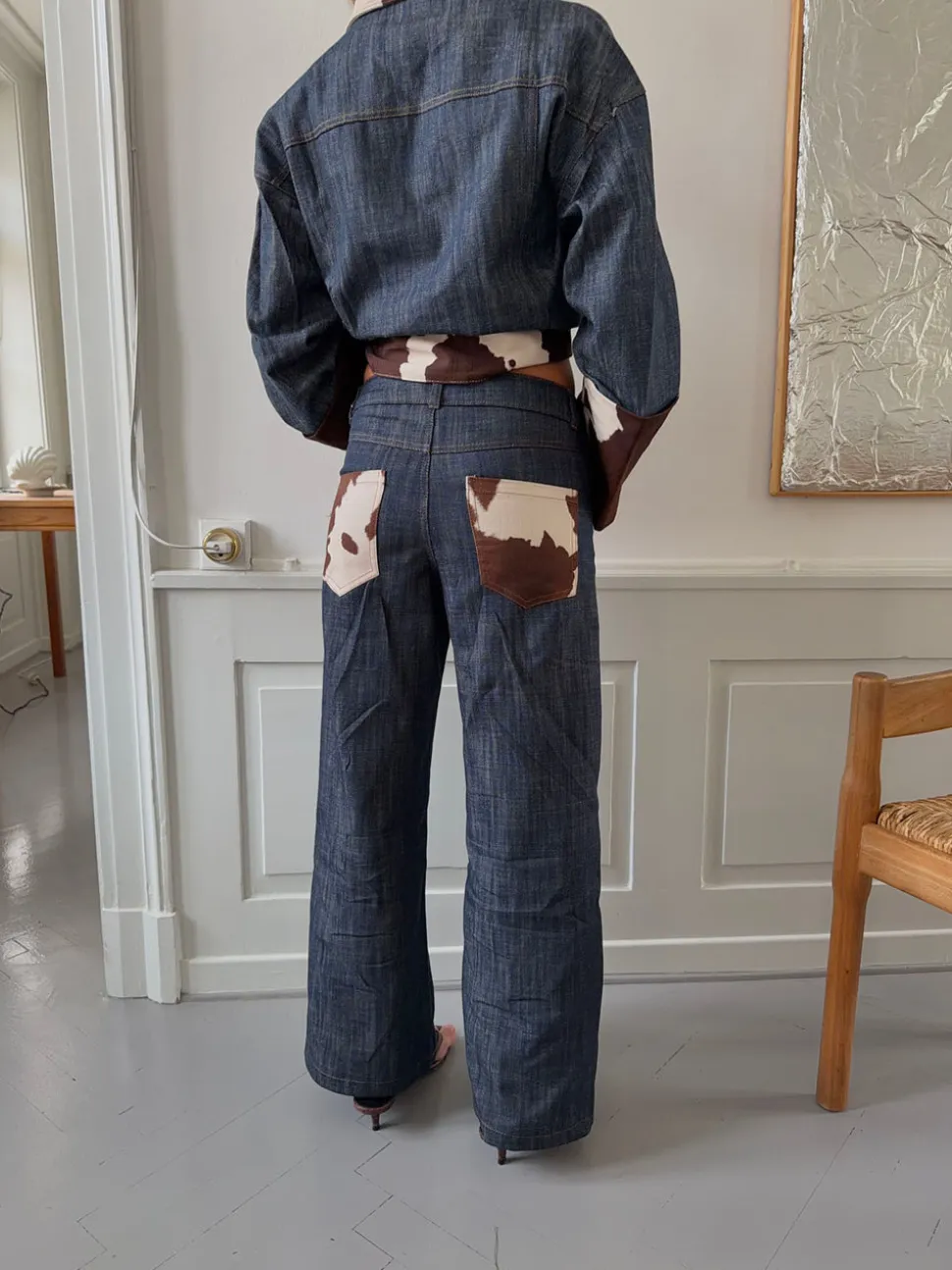 Suivinia jeans med koprint - Blå