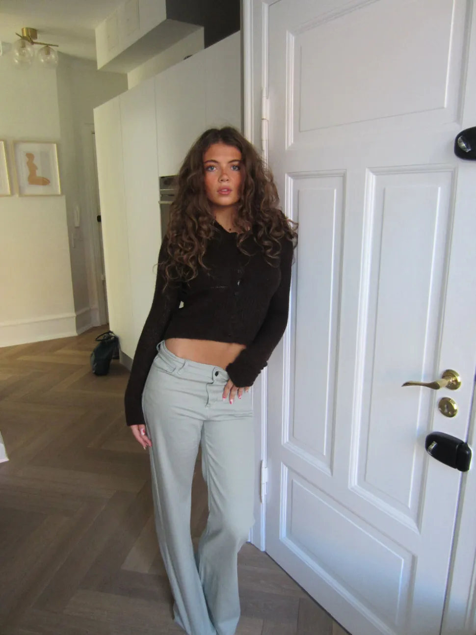 Tanya bootcut fløjlsbukser - Lys kaki