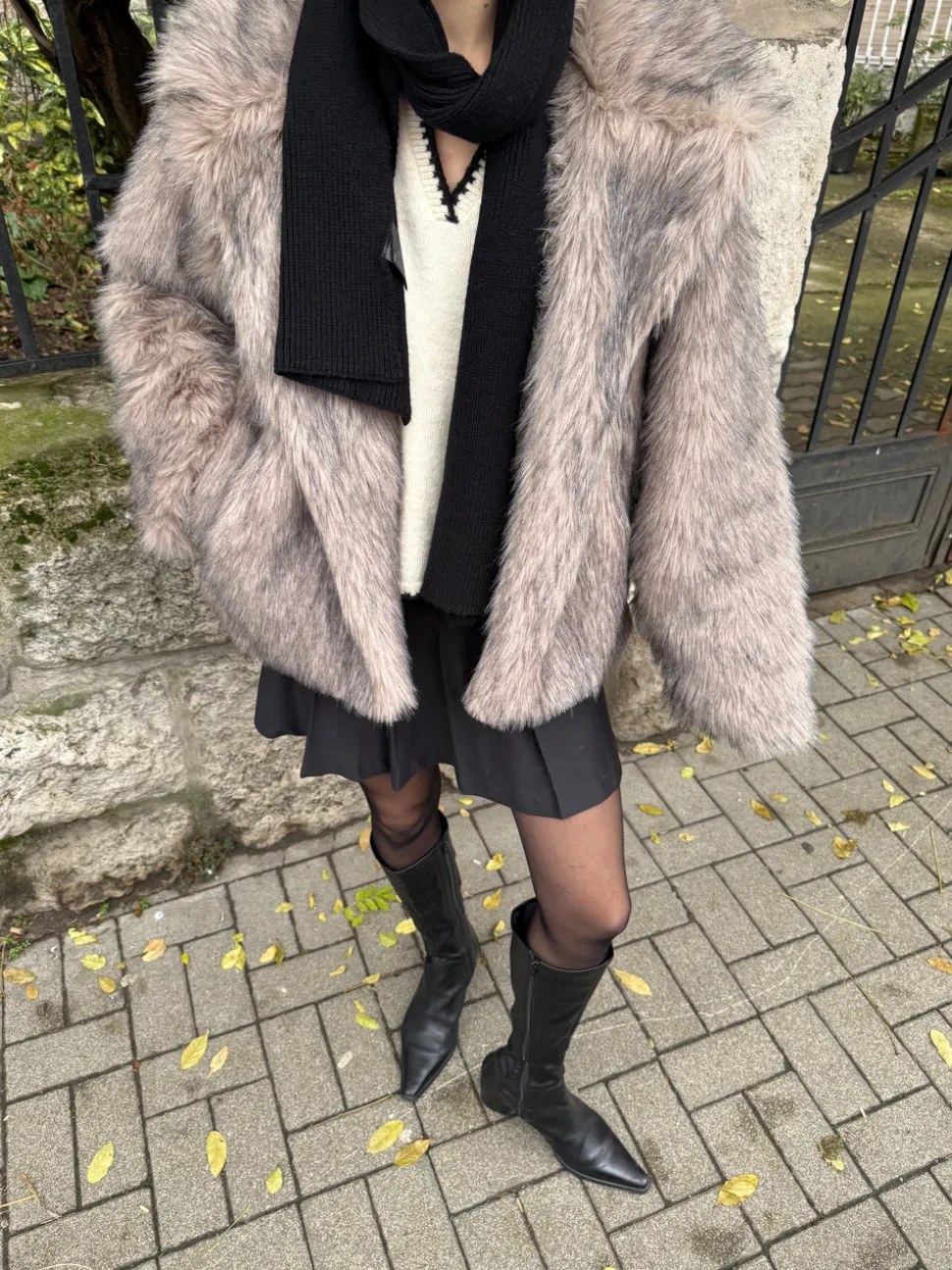 Tilla pelsjakke - Beige