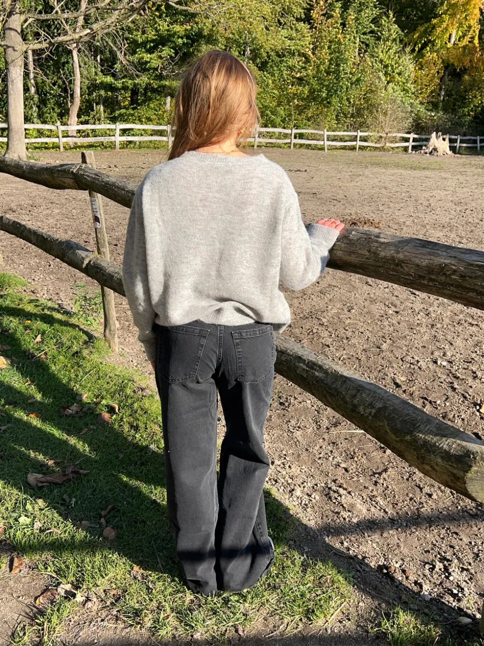 Trine cardigan i uld - Lysegrå