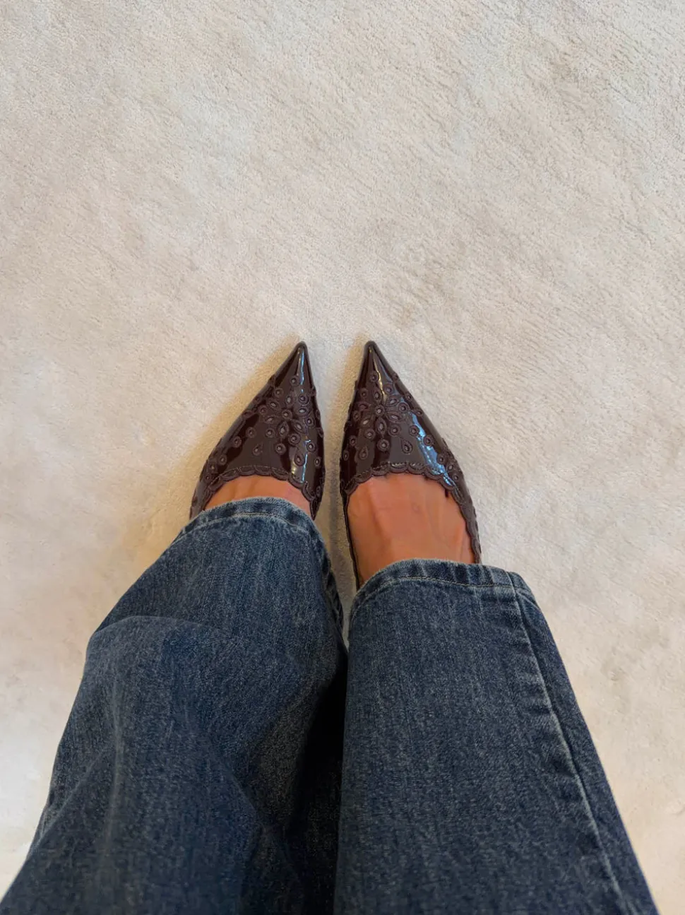 Ydun slingback hæle med detaljer - Mørkebrun