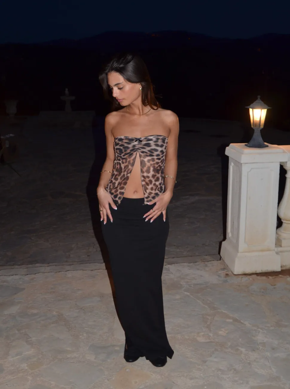 Zita bandeau meshtop - Leopard